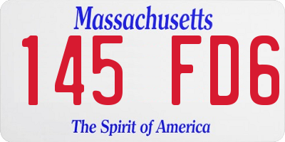 MA license plate 145FD6