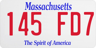 MA license plate 145FD7