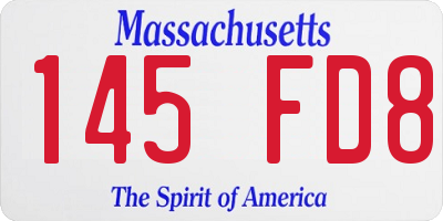 MA license plate 145FD8