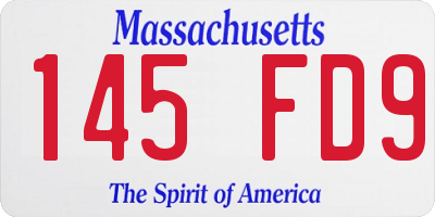 MA license plate 145FD9