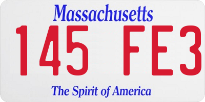 MA license plate 145FE3