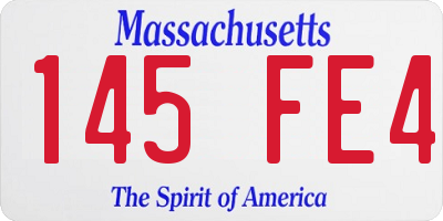 MA license plate 145FE4