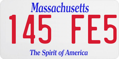 MA license plate 145FE5
