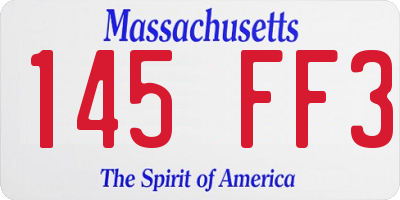 MA license plate 145FF3