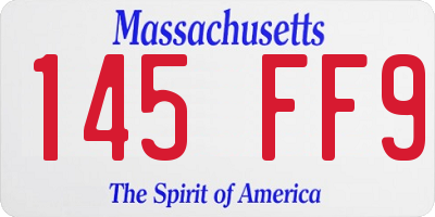 MA license plate 145FF9