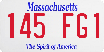 MA license plate 145FG1