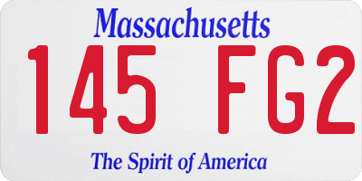 MA license plate 145FG2