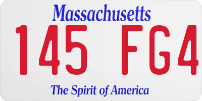 MA license plate 145FG4
