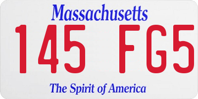 MA license plate 145FG5