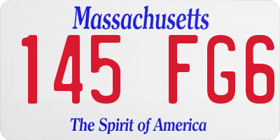 MA license plate 145FG6