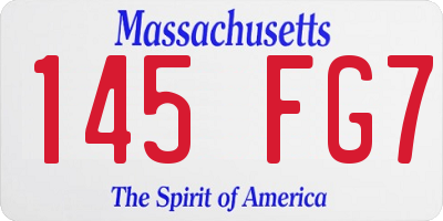 MA license plate 145FG7
