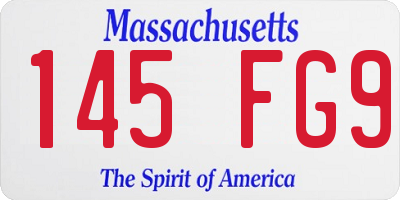 MA license plate 145FG9