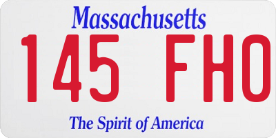 MA license plate 145FH0