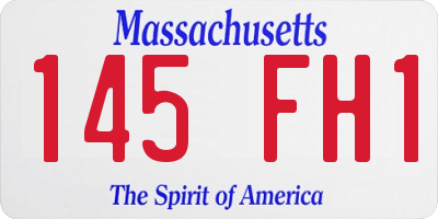 MA license plate 145FH1