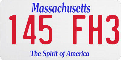 MA license plate 145FH3
