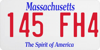 MA license plate 145FH4