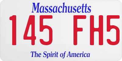 MA license plate 145FH5