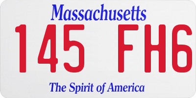 MA license plate 145FH6