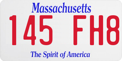 MA license plate 145FH8