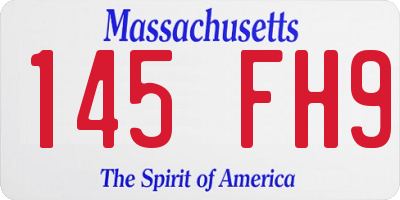 MA license plate 145FH9