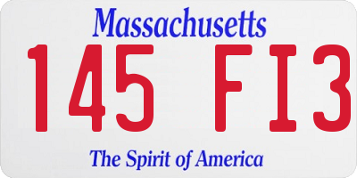MA license plate 145FI3