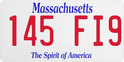 MA license plate 145FI9