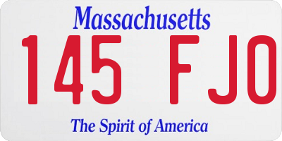 MA license plate 145FJ0