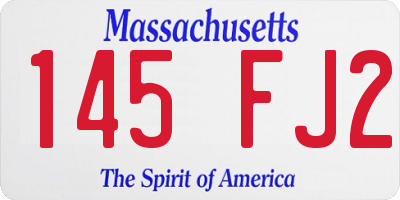 MA license plate 145FJ2
