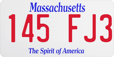 MA license plate 145FJ3