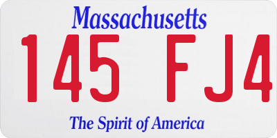 MA license plate 145FJ4