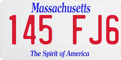 MA license plate 145FJ6