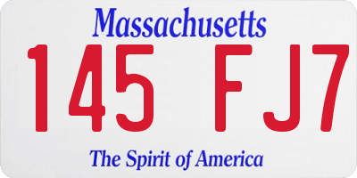 MA license plate 145FJ7