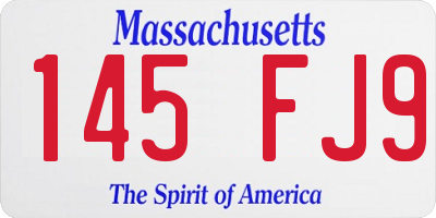 MA license plate 145FJ9
