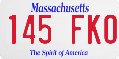 MA license plate 145FK0