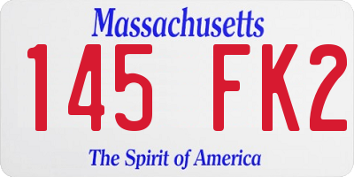 MA license plate 145FK2