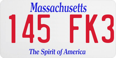 MA license plate 145FK3
