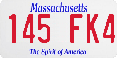 MA license plate 145FK4