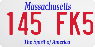 MA license plate 145FK5