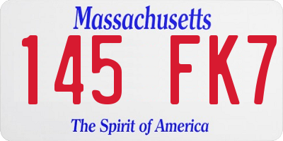 MA license plate 145FK7