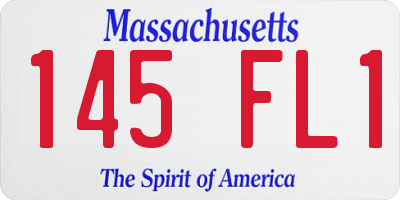 MA license plate 145FL1