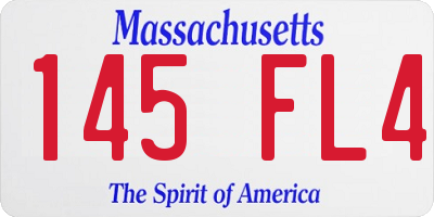 MA license plate 145FL4