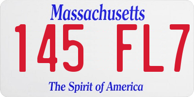 MA license plate 145FL7