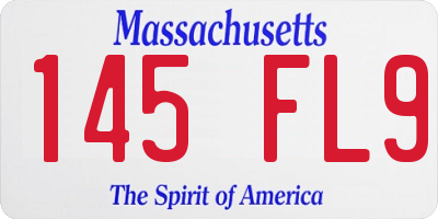 MA license plate 145FL9
