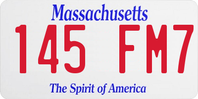 MA license plate 145FM7