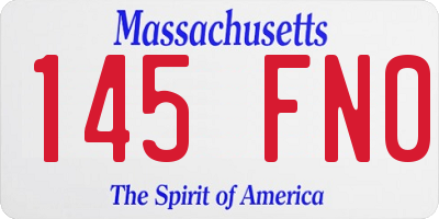 MA license plate 145FN0
