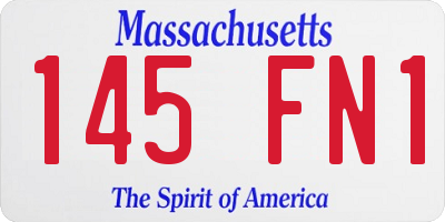 MA license plate 145FN1