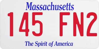 MA license plate 145FN2