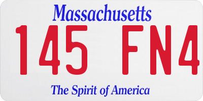 MA license plate 145FN4