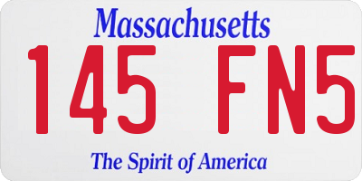 MA license plate 145FN5