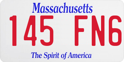 MA license plate 145FN6